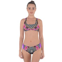 Roses In A Color Cascade Of Freedom And Peace Criss Cross Bikini Set by pepitasart