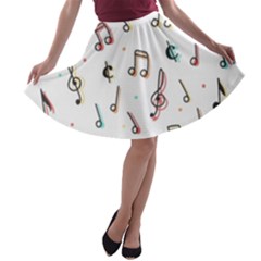 Vip Note Print A-line Skater Skirt by ThreadsBySkyBox