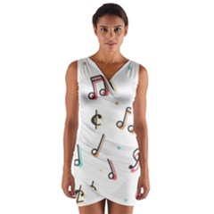 Vip Note Print Wrap Front Bodycon Dress by ThreadsBySkyBox