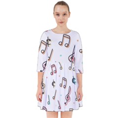 Vip Note Print Smock Dress