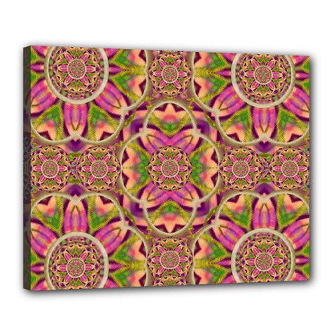 Jungle Flowers In Paradise  Lovely Chic Colors Canvas 20  X 16  by pepitasart