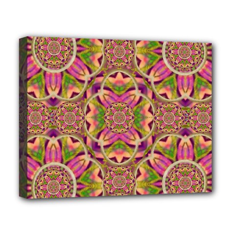 Jungle Flowers In Paradise  Lovely Chic Colors Deluxe Canvas 20  X 16   by pepitasart