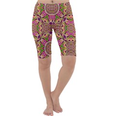 Jungle Flowers In Paradise  Lovely Chic Colors Cropped Leggings  by pepitasart