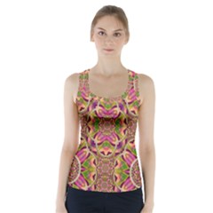 Jungle Flowers In Paradise  Lovely Chic Colors Racer Back Sports Top