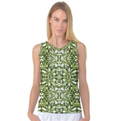 Stylized Nature Print Pattern Women s Basketball Tank Top by dflcprints