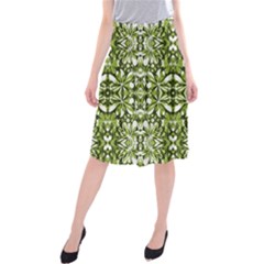 Stylized Nature Print Pattern Midi Beach Skirt by dflcprints