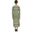 Stylized Nature Print Pattern Quarter Sleeve Midi Bodycon Dress View2