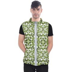 Stylized Nature Print Pattern Men s Puffer Vest by dflcprints