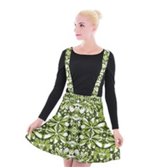 Stylized Nature Print Pattern Suspender Skater Skirt by dflcprints