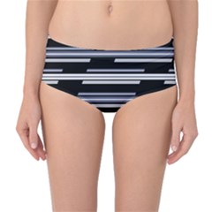 Skewed Stripes Pattern Design Mid-waist Bikini Bottoms by dflcprints