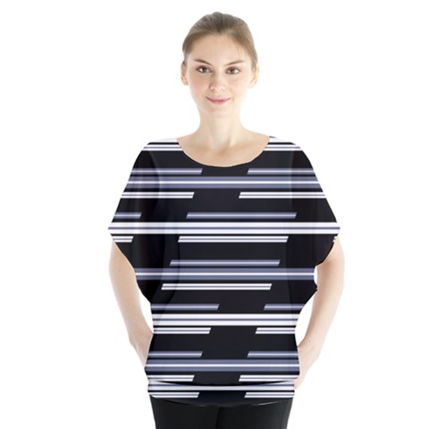 Skewed Stripes Pattern Design Blouse by dflcprints