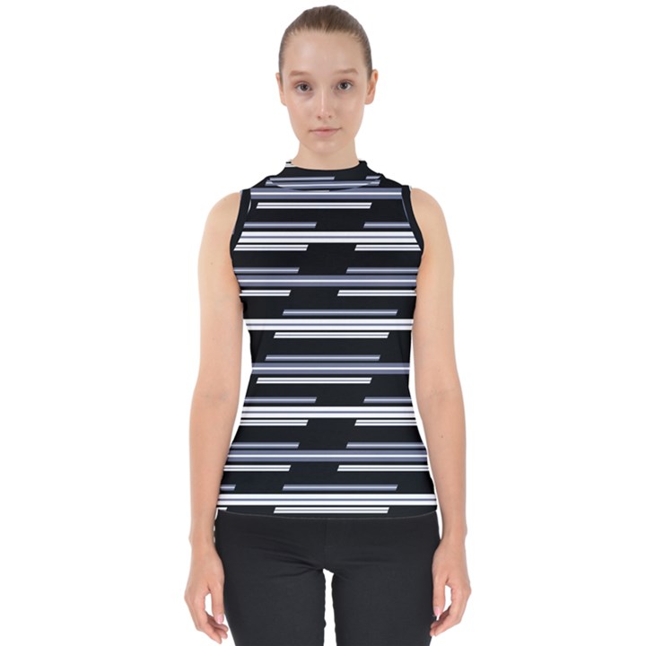 Skewed Stripes Pattern Design Shell Top