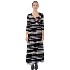 Skewed Stripes Pattern Design Button Up Boho Maxi Dress by dflcprints