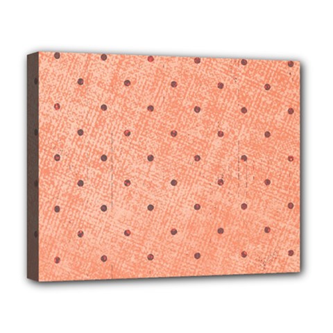 Dot Peach Deluxe Canvas 20  X 16   by snowwhitegirl