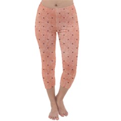 Dot Peach Capri Winter Leggings  by snowwhitegirl