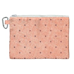 Dot Peach Canvas Cosmetic Bag (xl) by snowwhitegirl