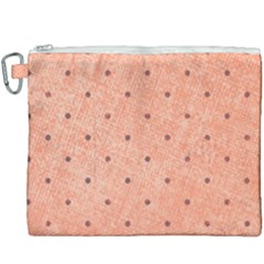 Dot Peach Canvas Cosmetic Bag (xxxl) by snowwhitegirl