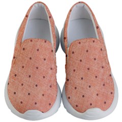 Dot Peach Kid s Lightweight Slip Ons by snowwhitegirl