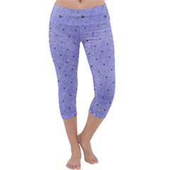 Dot Blue Capri Yoga Leggings by snowwhitegirl