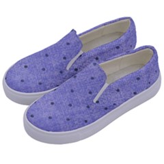 Dot Blue Kids  Canvas Slip Ons by snowwhitegirl