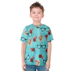 Vintage Glasses Blue Kids  Cotton Tee