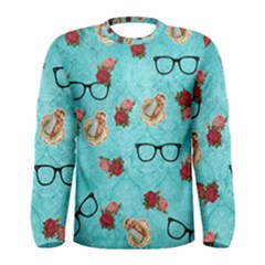 Vintage Glasses Blue Men s Long Sleeve Tee by snowwhitegirl