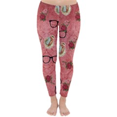 Vintage Glasses Rose Classic Winter Leggings by snowwhitegirl