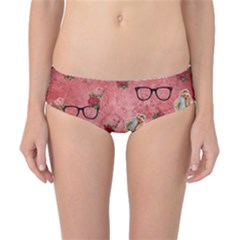 Vintage Glasses Rose Classic Bikini Bottoms by snowwhitegirl