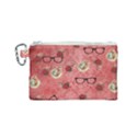 Vintage Glasses Rose Canvas Cosmetic Bag (Small) View1