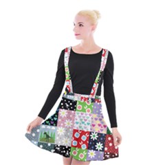 Dino Quilt Suspender Skater Skirt by snowwhitegirl