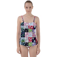 Dino Quilt Twist Front Tankini Set by snowwhitegirl