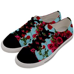 Roses Blue Men s Low Top Canvas Sneakers