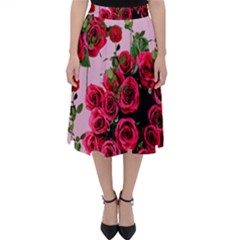 Roses Pink Folding Skater Skirt by snowwhitegirl