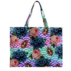 Floral Waves Zipper Mini Tote Bag by snowwhitegirl