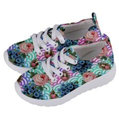 Floral Waves Kids  Lightweight Sports Shoes by snowwhitegirl