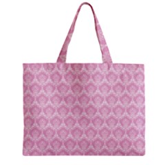 Damask Pink Zipper Mini Tote Bag by snowwhitegirl