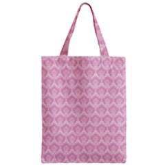 Damask Pink Zipper Classic Tote Bag by snowwhitegirl