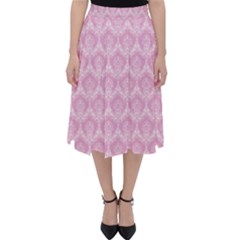 Damask Pink Folding Skater Skirt by snowwhitegirl