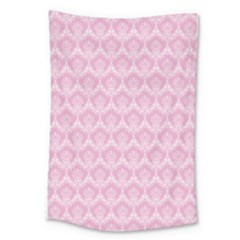 Damask Pink Large Tapestry by snowwhitegirl