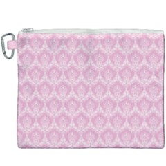 Damask Pink Canvas Cosmetic Bag (xxxl) by snowwhitegirl