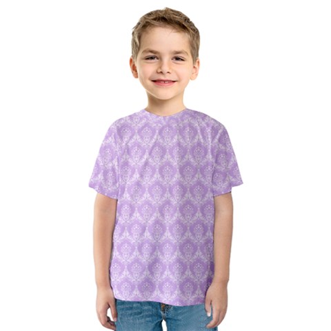 Damask Lilac Kids  Sport Mesh Tee by snowwhitegirl