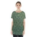 Damask Green Skirt Hem Sports Top View1