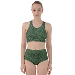 Damask Green Racer Back Bikini Set by snowwhitegirl