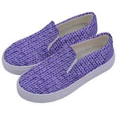 Knitted Wool Lilac Kids  Canvas Slip Ons by snowwhitegirl