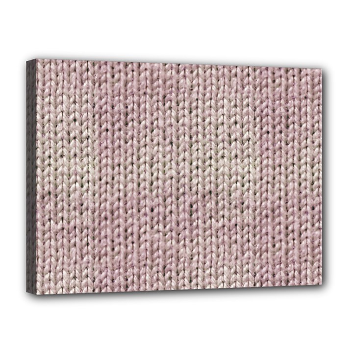 Knitted Wool Pink Light Canvas 16  x 12 