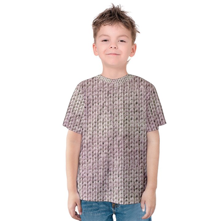 Knitted Wool Pink Light Kids  Cotton Tee