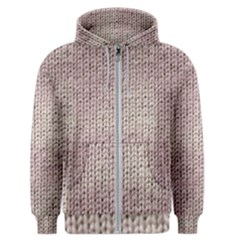 Knitted Wool Pink Light Men s Zipper Hoodie by snowwhitegirl