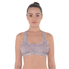 Knitted Wool Pink Light Cross Back Sports Bra by snowwhitegirl