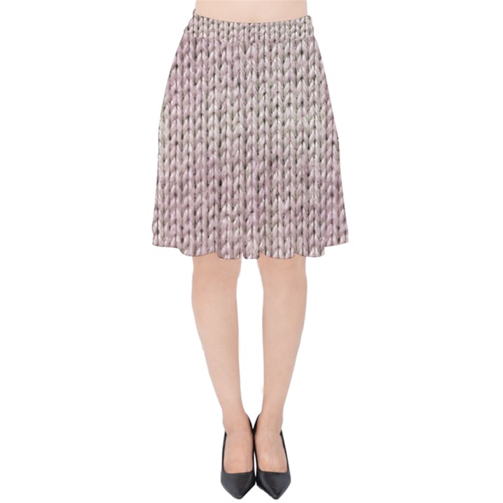 Knitted Wool Pink Light Velvet High Waist Skirt