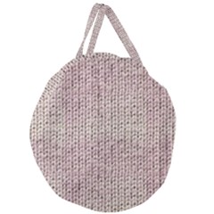 Knitted Wool Pink Light Giant Round Zipper Tote